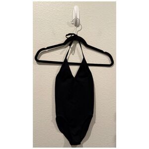 OUT FROM UNDER Halter Black Bodysuit